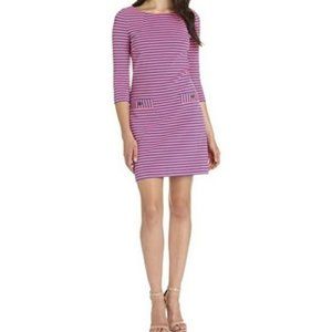LILLY PULITZER Women's Charlene Striped Dress Faux Pockets 3/4th Sleeve XS